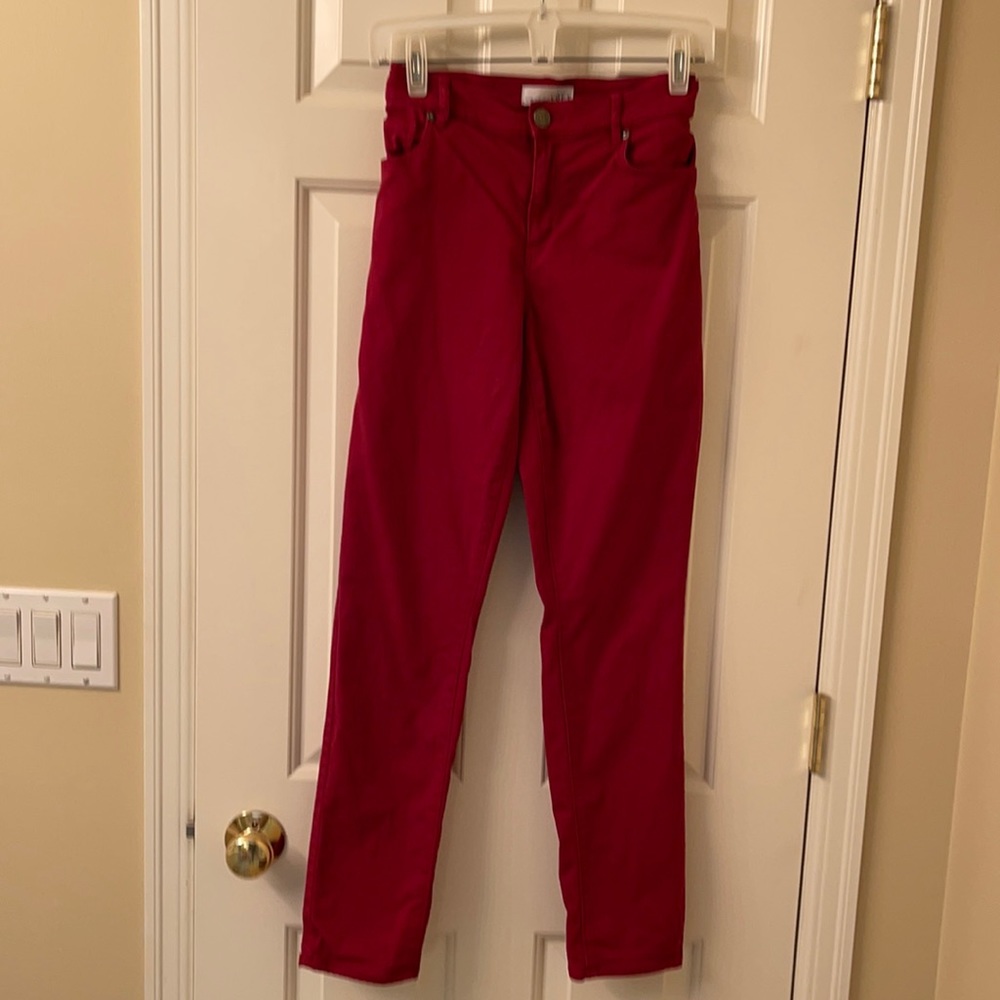 Modern skinny red jeans